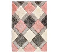 Origins 3D Geo Rug Shaggy Blush 120 x 170cm, Pink
