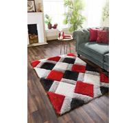Origins 3D Geometric Red Rug - 120x170cm