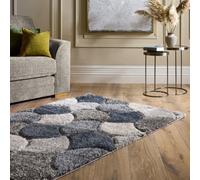 Origins 3D Scallop Navy 160cmx230c Blue