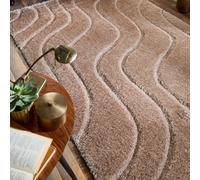 Origins Soft Carved Wave Beige/Cream 160X230, Brown