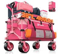 Originsure 220L Collapsible Beach Wagon Cart with Big Wheels, 460lbs, Pink