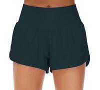 Origiwish - Women’s High Waisted Running Shorts With Lining - Quick Dry - Zip Pockets, S