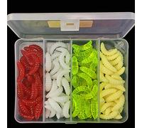 OriGlam 100pcs Soft Plastic Worm Fishing Lure, Bass, Trout, Walleye