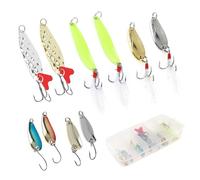 OriGlam 10pcs Fishing Lures Bait Metal Bass Hard Spoon, Fishing Metal Spoons Spinner Lures Hard Baits for Freshwater Saltwater