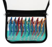 OriGlam 10pcs Luminous Fishing Lures - Squid Jig Hooks, Hard Shrimp Lure, Glow in Dark (3.5#)