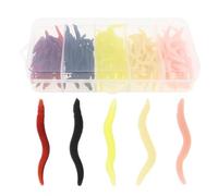 OriGlam 150pcs Soft Fishing Lures Baits, Trout Worm Earthworm Bait Lifelike Fake Worm, Plastic Lifelike Fake Earthworm (1.57 inch)