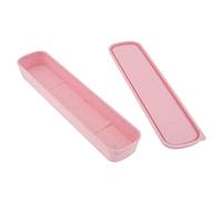 OriGlam 1pcs Portable Flatware Box Travel Tableware Storage Case Box, Utensil Case Flatware Storage for Cutlery Kit, 24 x 6 cm (Pink)