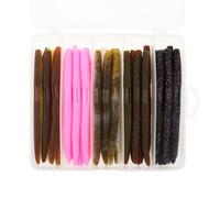 OriGlam 30pcs Soft Plastic Bait Bass Fishing Lure Kit - Senko Worms Wacky Worm Rig for Bass, Trout, Salmon, Walleye Fishing