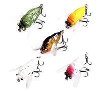 OriGlam 5pcs Cicada Fishing Lure Hook, Cicada Simulating Fish Lures Baits, Cicada Lure Life-Like Fishing Bait Cicada Bait, Artificial Cicada Fishing Lures for Fishing