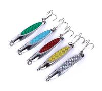 OriGlam 5pcs Fishing Lures Metal Spoons Hard Baits, Metal Fishing Lure Spinner Baits Fishing Spoons, Fishing Trout Lures Pike Trout Spoons for Salmon Trout Bass Pike