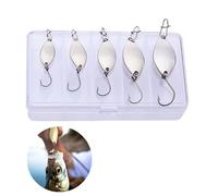 OriGlam 5pcs Fishing Spinners Lures Spoon Baits, Fishing Lure Crankbaits Metal Fishing Lures Spoon Spinner Baits Fishing Spinnerbait for Trout Pike Bass (Silver)