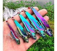 OriGlam 5pcs Metal Fishing Lures Set - Spoons Jigging Lures, Sea Fishing Spinners, Hard Bait for Salmon Trout