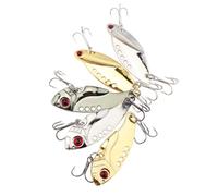 OriGlam 5pcs Metal VIB Hard Bass Crankbait Fishing Lure with Spinner Blade for Bass Fishing