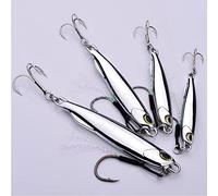 OriGlam 5pcs Sea Fishing Lure Set - Metal Jigging Spoons, Spinner Lures, Jigs for Bass, Tuna, Pike, Salmon, Trout