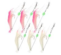 OriGlam 6pcs Saltwater Fishing Lures Shrimp Lures Baits, Luminous Soft Shrimp Lures Shrimp Bait, Artificial Silicone Shrimp Fishing Lure with Hooks for Trout Bass Salmon (6)