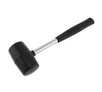 OriGlam Black Rubber Mallet Rubber Hammer, Soft-Face Hammer Deadhead Rubber Mallet, Anti-Slip Stainless Steel Tube, Rubber Handle Rubber Head Mallet Grip for All Jobs DIY Hand Tool