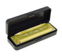 OriGlam Blues Harmonica Mouth Organ, Diatonic Harmonica Key of C, 10 Hole 20 Tone Blues Harp (Gold)