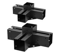 ORIGLE Pergola Brackets 4-Way Right Angle Corner Bracket DIY Elevated Wood Stand 2PACK with Screws for 4x4 (Actual: 3.5x3.5 Inch) Lumber Pergola Gazebo