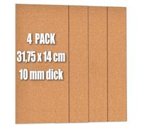 Origreen Cork Board Self-Adhesive 6 Pieces 31.75 x 14 x 1 cm DIY Wall Decoration Cork Boards Tiles for Home, Office, Classroom, Kitchen