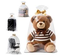 Origuuds Large Clear Plastic Storage Bags, 100cm x 150cm Food-Grade Clear Plastic Flat Open Poly Bags for Blanket, Duvets, Pillows, Plush Toys, Comforter and Basement Storage (50 µm/5 Count)