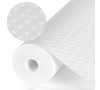 Origuuds Shelf Liners, Non-Adhesive Drawer Liner, Waterproof & Oil-Proof Kitchen Cabinet Cupboard Liner Plastic EVA Material BPA Free Fridge Liner Mats Paper Protector for Shelves (White/40cm x 600cm)