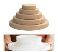 ORIISIN Deep Round Pottery Molds for Handbuilding, 5 Pcs Pottery Forms, Brown, DB8-022