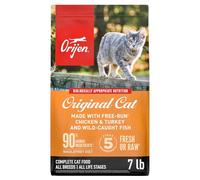 ORIJEN Grain Free High Protein Premium Dry Cat Food Original Recipe 7lb Bag | 90% Animal Ingredients, Freeze Dried, Fresh or Raw Ingredients, High Protein, Heart Health, Free-Run Poultry