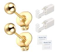 orilace Ear Piercing Kit - 2pcs Self Disposable Ear Piercing Gun with Built-in Earring for Low Pain Level at Home, Easy to Use Punch Kit for Beauty Salon, Plastic, Cubic Zirconia