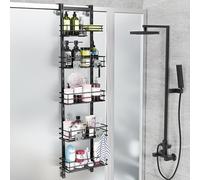 Orimade Over the Door Shower Caddy Adjustable Hanging Organizer Shelf Rustproof with Hook,Shampoo Holder Bathroom Shelf with Soap Holder,Shower Basket with Suction Cup Extra Large, 5 Tier (US Patent)