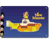 ORIMAMI Yellow Submarine Metal Tin Sign Retro Wall Art Decor,The Beatles Yellow Submarine Decoration Gifts for Birthday/Christmas/Valentine's Day 12x8 Inches