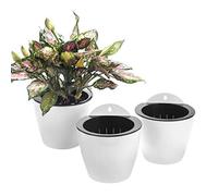 ORIMERC 3 Pack Self Watering Plant Pots Wall Hanging Basket Over Fence Planters Vertical Garden Hang Plastic Container Indoor Outdoor for Plants Flowers Succulent Living Herbs Holder White Large