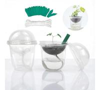 ORIMERC 30 Pack Self-Watering Seed Starter Cup with Humidity Dome, Self Watering Seeds Starting Kit, Transparent Plant Germination Nursery Pot, Automatic Watering Container for Planting Seedling