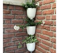 ORIMERC 4 Pcs self watering Corner Planter Wall Plant Pots Hanging Basket Plastic Flower Pots Decorative Modern Plant Vase Container Holder for Succulent Indoor Outdoor Home Office Décor White