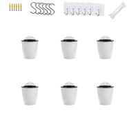 ORIMERC 6 Pack Self Watering Plant Pots Wall Hanging Basket Over Fence Planters Vertical Garden Hang Plastic Container Indoor Outdoor for Plants Flowers Succulent Living Herbs Holder White Small