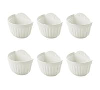 ORIMERC 6 Pcs Plastic Large Wall Plant Pots Vertical Garden Living Wall Mounted Window Hanging Basket Fence Planters Indoor Outdoor for Plants Flowers Kitchen Herbs Holder with Drainage Decor White