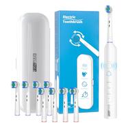 Orinatola Electric Rotating Toothbrush for Adults with 8 Brush Heads (3 Modes) with Rechargeable Power and 2 Minute Smart Timer, White