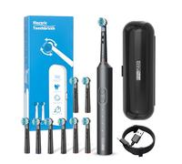 Orinatola Electric Toothbrush - Electric Toothbrush with 8 Brush Heads (3 Modes), Rechargeable Electric Travel Toothbrush, 50 Days Battery Life, 44,000 VPM, Travel Case and USB Charging Cable, Black