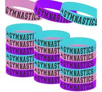 Oringaga 24PCS Gymnastics Party Rubber Bracelets, Sport Gymnastics Game Dance Party Birthday Party Supplies Decorations Gifts Prize Goodie Bag Favors Inspirational Silicone Wristbands for Teens
