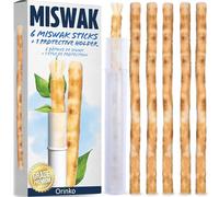 ORINKO 6 Siwak Sticks + 1 Protective Case - Miswak Natural Eco-Friendly Vegan Toothbrush - Traditional Mouth Care & Teeth Whitening