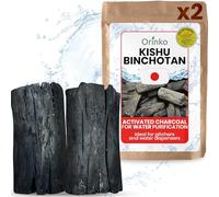 ORINKO® Binchotan Charcoal Water Filter Sticks x2 - Kishu Activated Charcoal for Natural Water Purification - Eco-Friendly Sustainable Filter for Jugs Bottles Carafes - Large Organic Purifier
