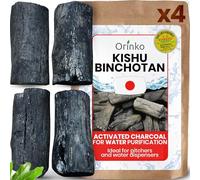 ORINKO® Binchotan Charcoal Water Filter Sticks x4 - Kishu Activated Charcoal for Natural Water Purification - Eco-Friendly Carbon Filter for Jugs and Carafes - Sustainable Zero Waste Solution