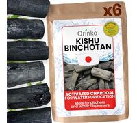 ORINKO® Binchotan Charcoal Water Filter x6 - Kishu Activated Charcoal Sticks for Natural Water Purification - Eco-Friendly Filter for Jugs, Bottles, and Carafes - Sustainable Japanese Oak Coal