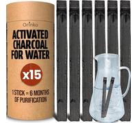 ORINKO® Charcoal Water Filter Sticks x15 - Natural Takesumi Activated Carbon for Water Purification - Sustainable Binchotan Bamboo Filter Kit for Pitchers & Tap Water