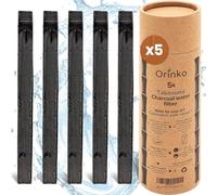 ORINKO® Charcoal Water Filter Sticks x5 - Natural Takesumi Activated Carbon for Water Purification - Sustainable Binchotan Bamboo Filter Kit for Pitchers & Tap Water