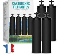 ORINKO® Gravity Water Filter Cartridges x4 - High Performance Activated Carbon and Ceramic Replacement for Berkey Compatible Systems - Long Lasting Water Purification Elements for Gravity Fed Filters