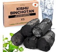 Orinko Kishu Binchotan 5X (150G, 30G x 5) | Ubame Oak from Wakayama - Authentic Traditional Binchotan Activated Charcoal Water Filter from Japan (Wakayama) for Water Pitcher Filtration