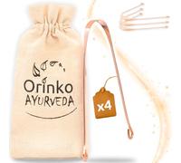 ORINKO - Tongue Scraper x4-100% Copper Tongue Scrapers + E-Book - Tongue Cleaner - Eliminate Bacteria and Toxins - Reduce Bad Breath
