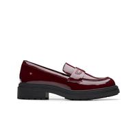 Orinoco 3 Edge Burgundy Patent Slip Ons,Loafers Clarks Red 8-Standard Fit