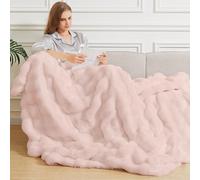 ORINOVA Cozy Faux Fur Throw Blanket for Living Room Bedroom 152x203cm Thick Ultra Soft Pink Fuzzy Throw Blanket Fluffy Furry Bed Comforter Home Gifts 860 GSM