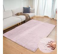 ORINOVA Pink Fuzzy Faux Rabbit Washable Fur Rug for Girls Bedroom 120x180cm Shag Area Rugs for Living Room Boho Nursery Rug